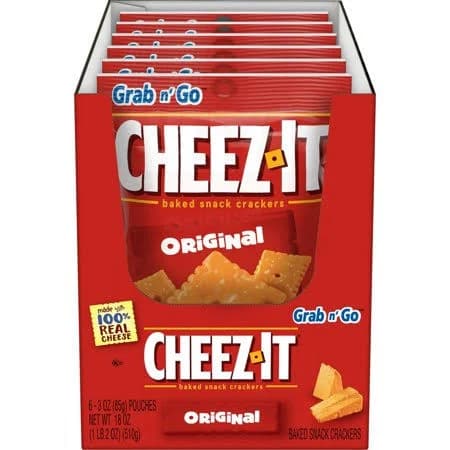 Cheez-it Original Baked Snack Crackers, 6-Pack, 3 oz Each