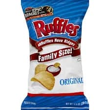 Frito Lay Ruffles Family Size Original Potato Chips