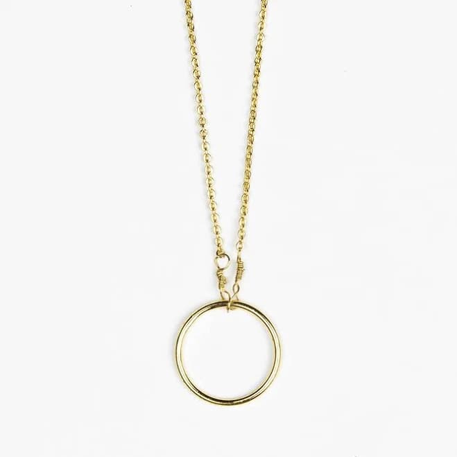 Harlow Lucky Mini Circle Gold Plated Necklace