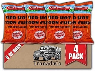 Old Vienna of St. Louis Red Hot Corn Chips 8oz Bags (4 Pack) Snack Box by TranadaCo