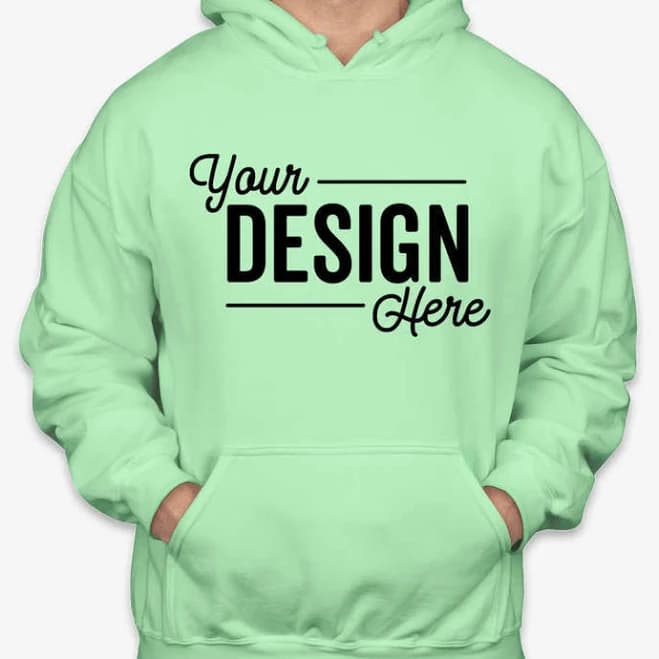 Custom Gildan Midweight 50/50 Pullover Hoodie - Mint Green - Size M - Sample