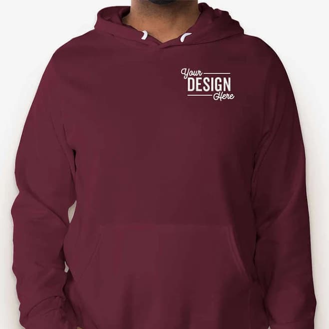 Sample - Embroidered Bella + Canvas Ultra Soft Pullover Hoodie - Maroon - Size XL