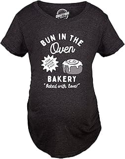 Maternity Bun in The Oven Bakery T Shirt Funny Cute Pregnant Pastry Baking Tee for Ladies