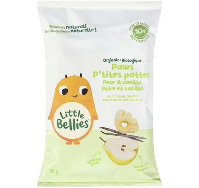 4-pack Little Bellies Multigrain Snacks Organic Paws Pear & Vanilla