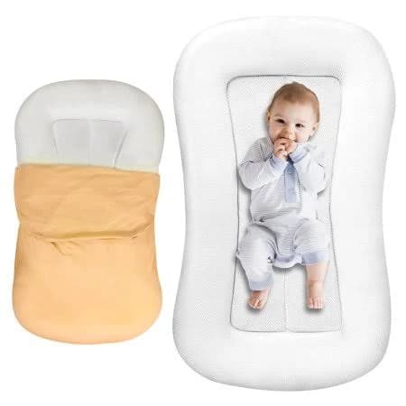 Gofinoday Baby Lounger Pillow for Newborn 0-12 Months, Portable Infant Nest with Removable Cover, Soft & Breathable Lounger for Baby Boys and Girls,