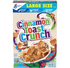 Cinnamon Toast Crunch Breakfast Cereal, Crispy Cinnamon Cereal, Large Size, 16.8 oz Cereal Box