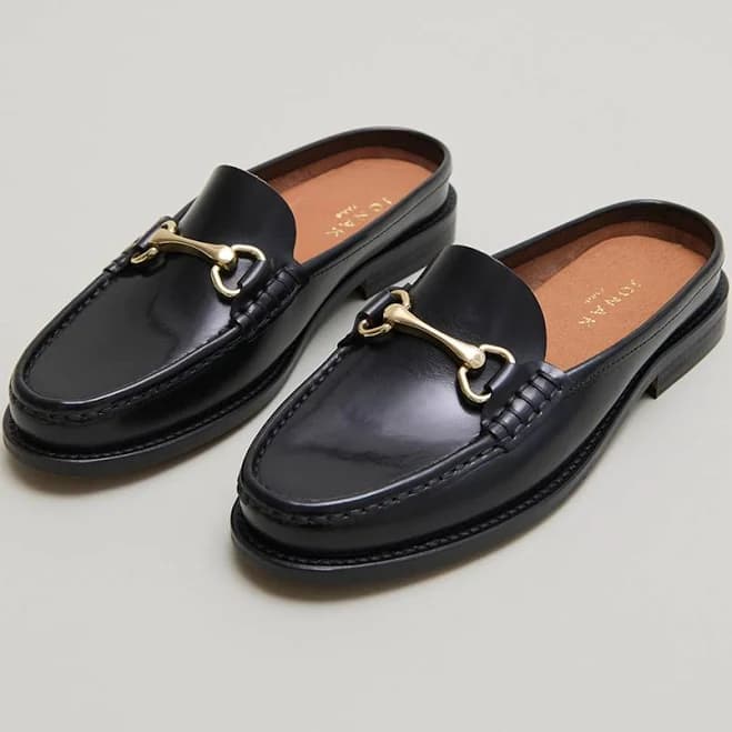 Olivia Women's Jonak Glazed Leather Loafers with Golden Bits