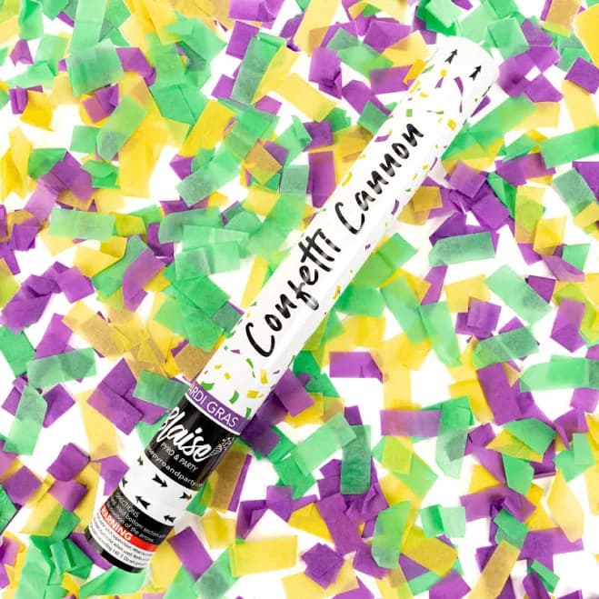 Mardi Gras Confetti Cannon Wedding Sparklers