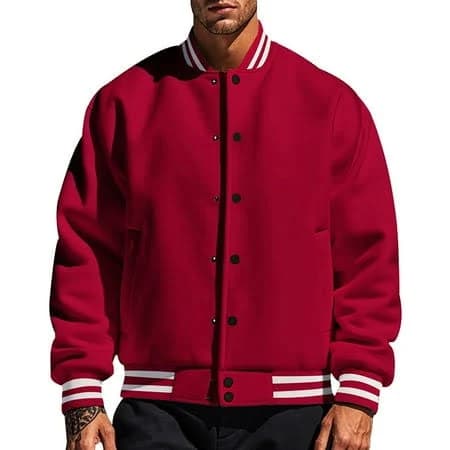 YDDIAN Men's All Wool Bomber Jacket