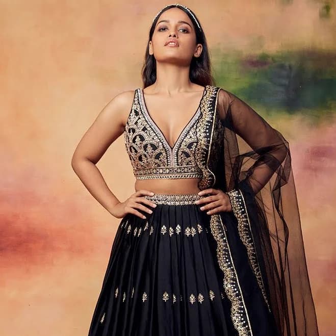 Embroidered Satin Lehenga