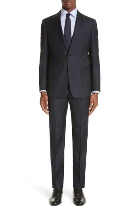 Emporio Armani Men's Trim Fit Solid Wool Suit