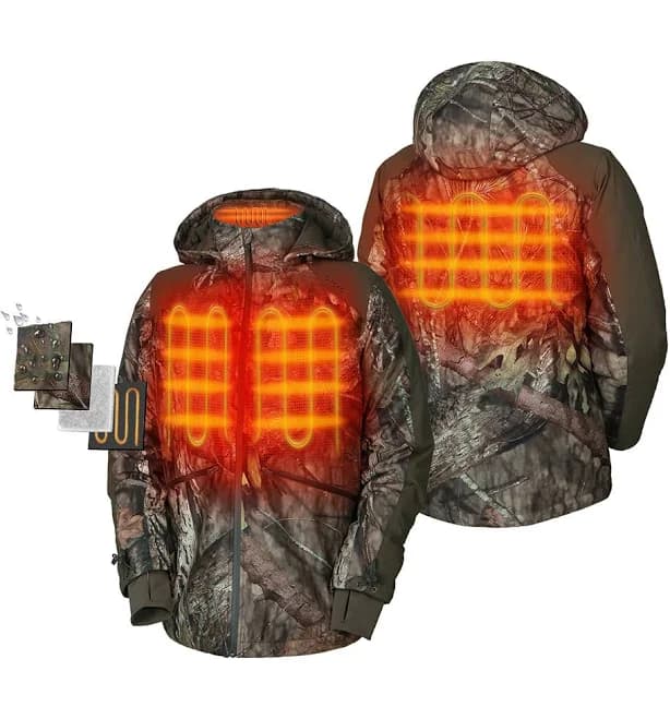 Mossy Oak Men's Camouflage Heated Hunting Jacket