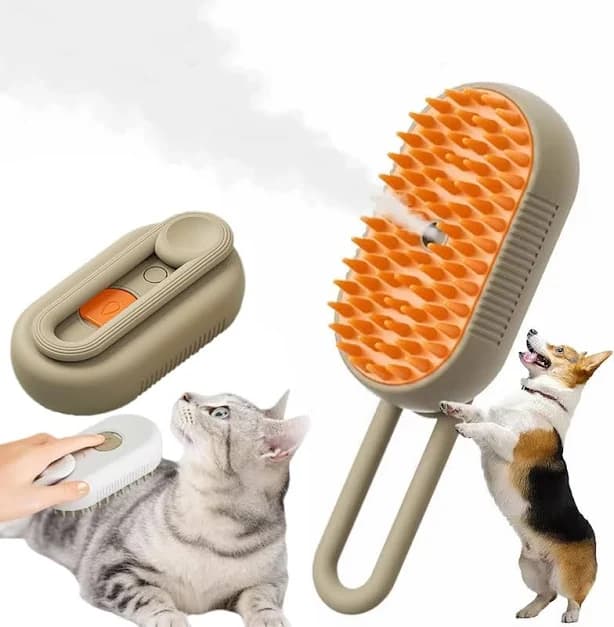 ACITMLLC 3 in 1 Cat Steam Brush for Shedding Cleaning & Massage USB Rechargeable Pet Spray Hair Removal Comb for Long/Short Haired Cats & Dogs