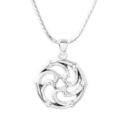 Sterling Silver Intricate Pendant Necklace from Thailand