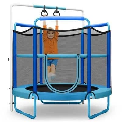 Gymax 60" 3-in-1 Kids Trampoline with Swing Rings