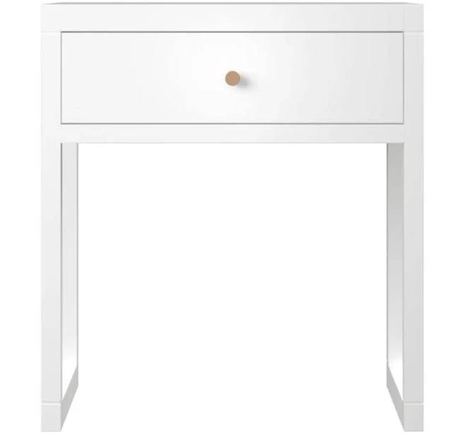 Latitude Run Modern White Nightstand with Drawer