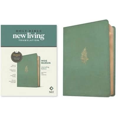 NLT Wide Margin Bible, Filament Enabled (LeatherLike, Sage Green Palm, Red Letter) [Book]