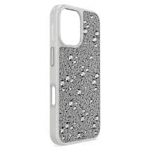 High smartphone case, Scattered design, iPhone® 16, Silver tone | Swarovski