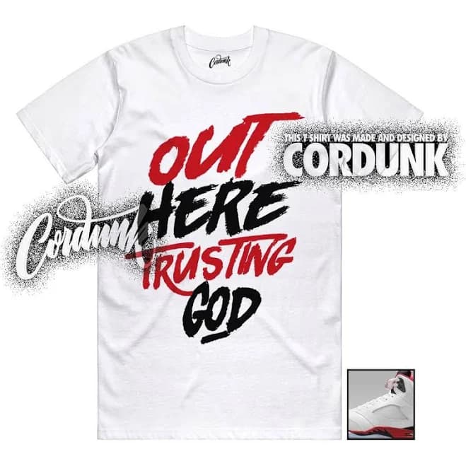 5 Fire Red Black Tongue White Varsity University Bred T Shirt Match