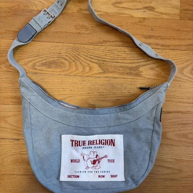 True Religion Patch Denim Shoulder Bag