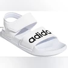 Adidas White Adilette Velcro Sandal Slide