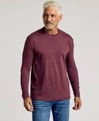 Heather Burgundy Crew Neck Long Sleeve