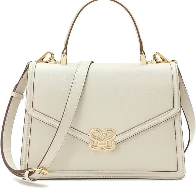Elegant Square Leather Top Handle Bag
