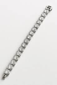 Silver-Tone Tennis Bracelet Clear Round CZ Stones Elegant Sparkle Womens Jewelry