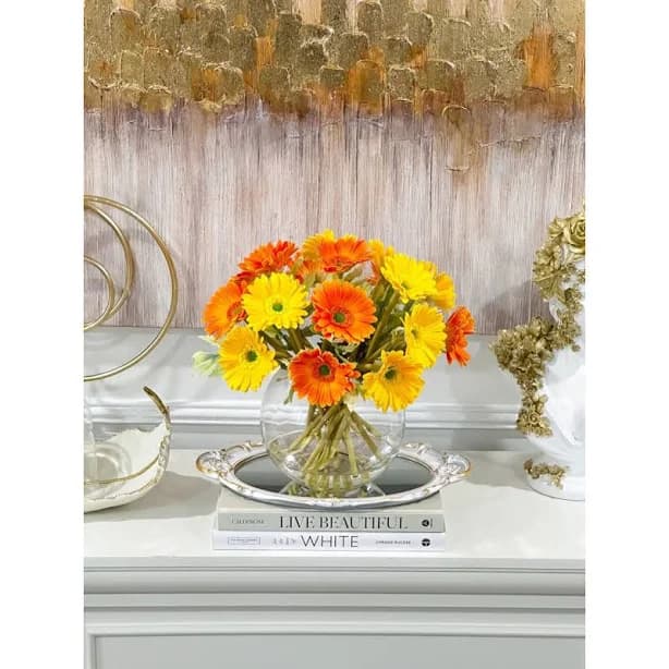 Flovery Real-Touch Gerbera Daisy Centerpiece