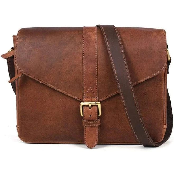 Buffalo Leather Crossbody Bag with Straps