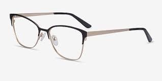 Marlena Cat Eye Black Gold Glasses for Women | Eyebuydirect