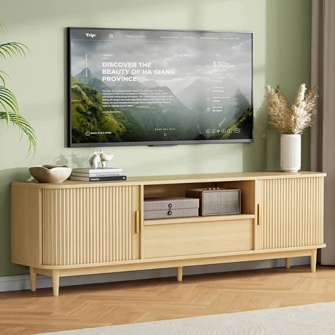 Ironck Modern Fluted TV Stand