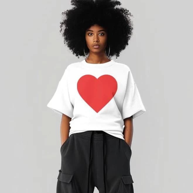 Minimalist Love Heart Graphic Tee