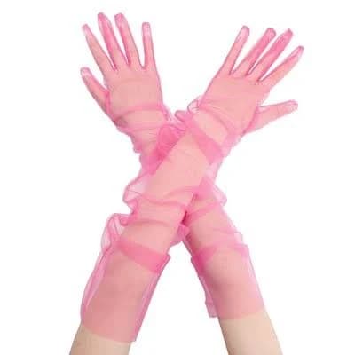 Inspire Chic Women's Tulle Full Finger Mesh Opera Gloves