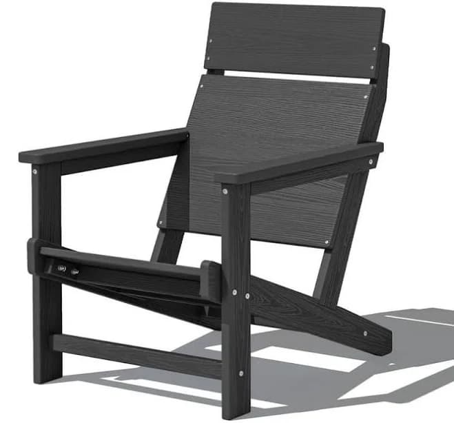 JEAREY HDPE Adirondack Chair-Panel-Back All-Weather Heavy Woodgrain for Garden, Poolside and Deck