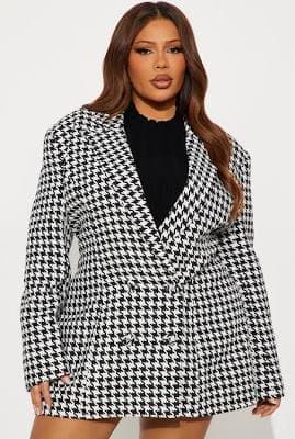 Fashion Nova Winifred Houndstooth Blazer