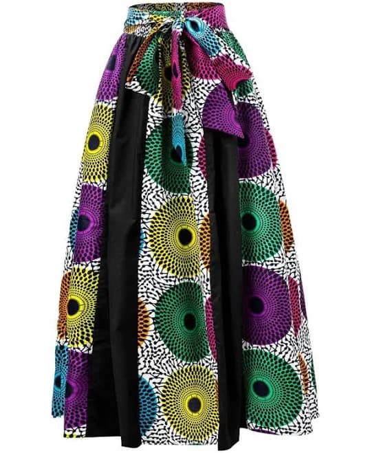 Ankara Print Midi Skirt with Belt