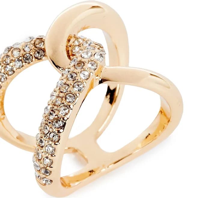 Anna Ava Half Pave Link Statement Ring