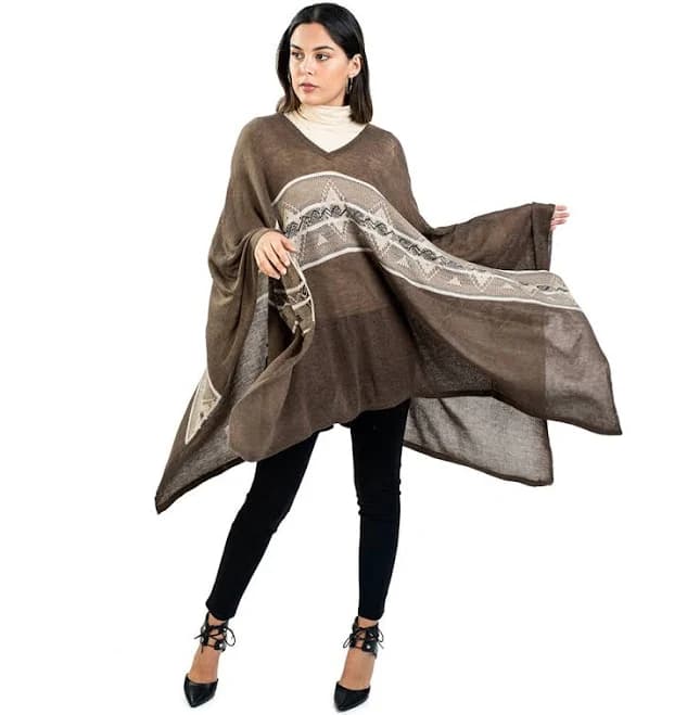 Pima Cotton Vneck Sweater Poncho