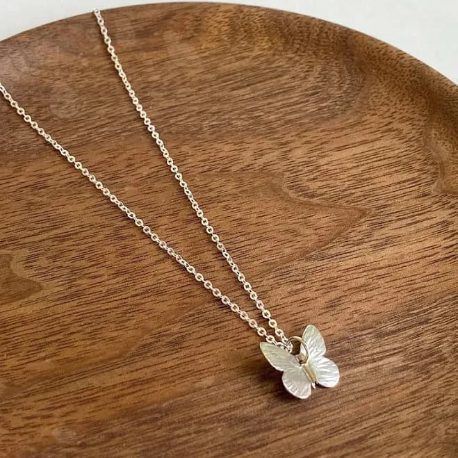 925 Sterling Silver Butterfly Pendant Necklace