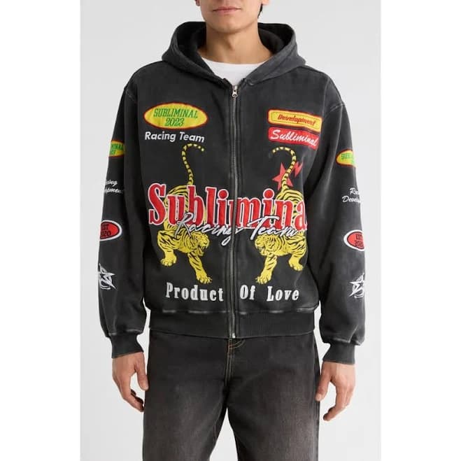 PacSun Men's Subliminal Racing Zip Hoodie