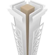 Ekena Millwork 11-5/8 in. x 10 ft. Premium Square Non-Tapered Magnolia Fretwork PVC Column Wrap Kit with Prairie Capital and Base CC1210ENMGLPRPR - The Home Depot