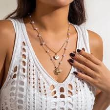 Amazon.com: HUASAI Seashell Shell Necklace Trendy Beach Jewelry for Women Layered Starfish Flower Necklaces Summer Outfits 2026 Beach Vacation Essentials Clothes for Women : Clothing, Shoes & Jewelry