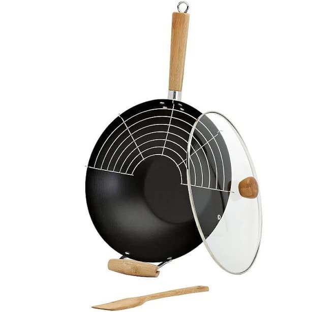 Infuse 4pc Non-Stick Carbon Steel Wok Set