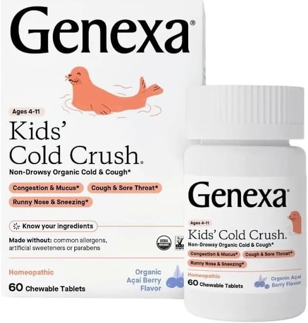 Genexa Kids' Cold Crush | Multi-symptom Cough & Cold Relief For
