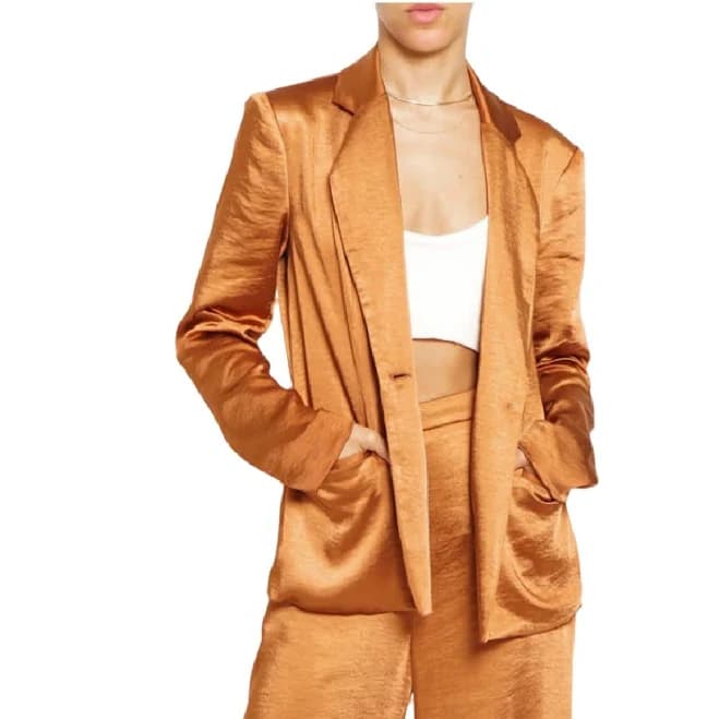 Satin Single Breasted Blazer