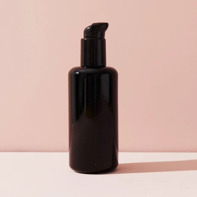 6.7oz / 200ml black uv glass pump bottle