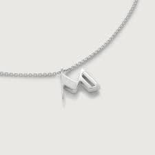 Initial M Chain Necklace in Sterling Silver | Jewellery by Monica Vinader US