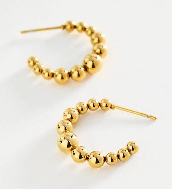 Anthropologie Water-Resistant Bauble Hoop Earrings