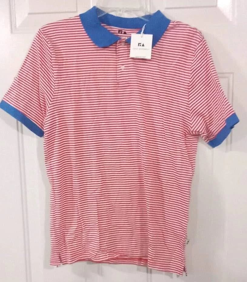 Free Assembly Men's Fine Line Striped Polo Shirt